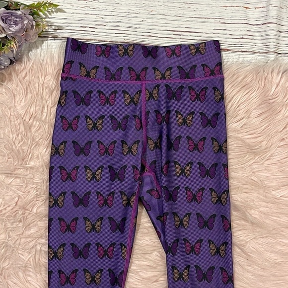 NWT Terez Halftone Butterfly Purple Hi-Shine Leggings - Picture 6 of 9